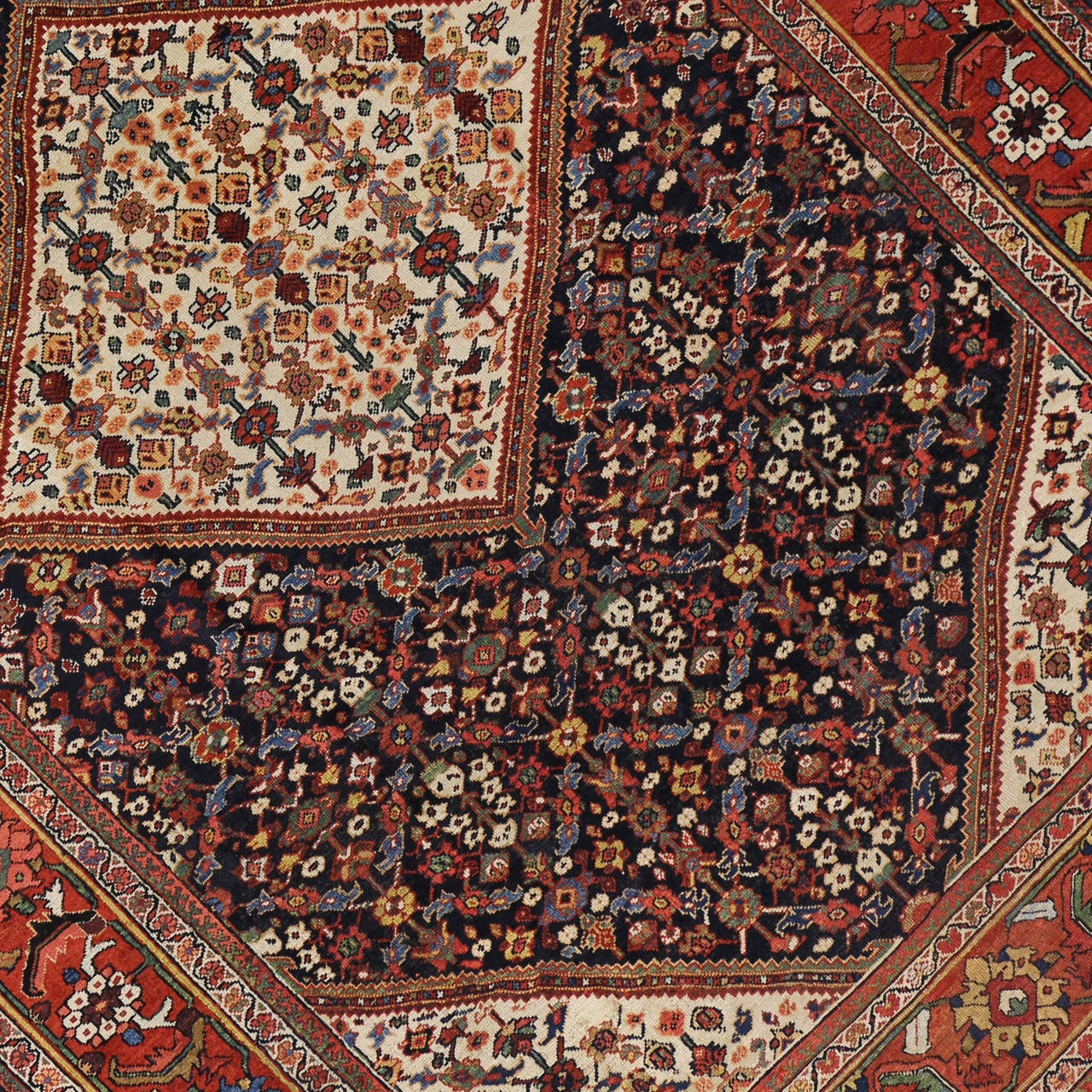 Modern Antique Persian Mahal Area Rug with Transitional Style 1