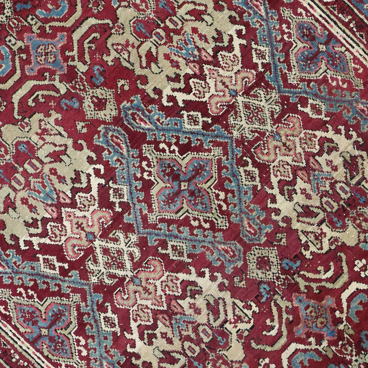 19th Century Antique Indian Agra Rug with Modern Design For Sale 1