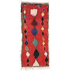 Mid-Century Modern Style Berber Moroccan Carpet Runner with Tribal Design 1