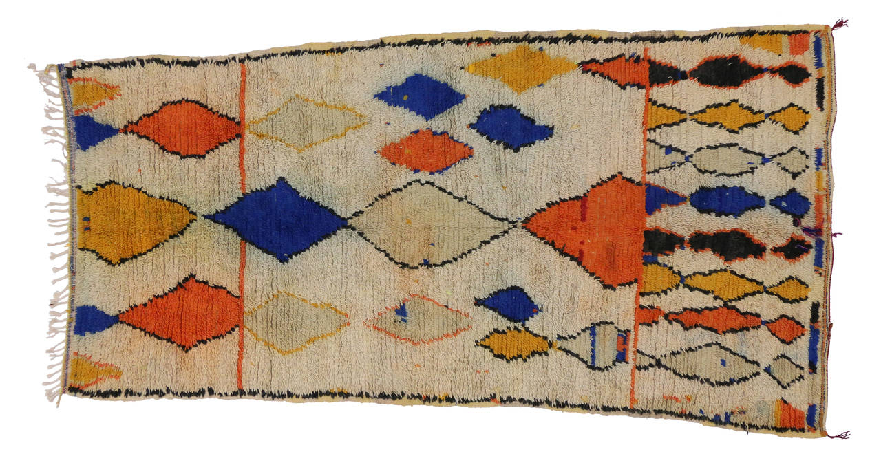 Mid-Century Modern Berber Moroccan Rug with Abstract Design 3