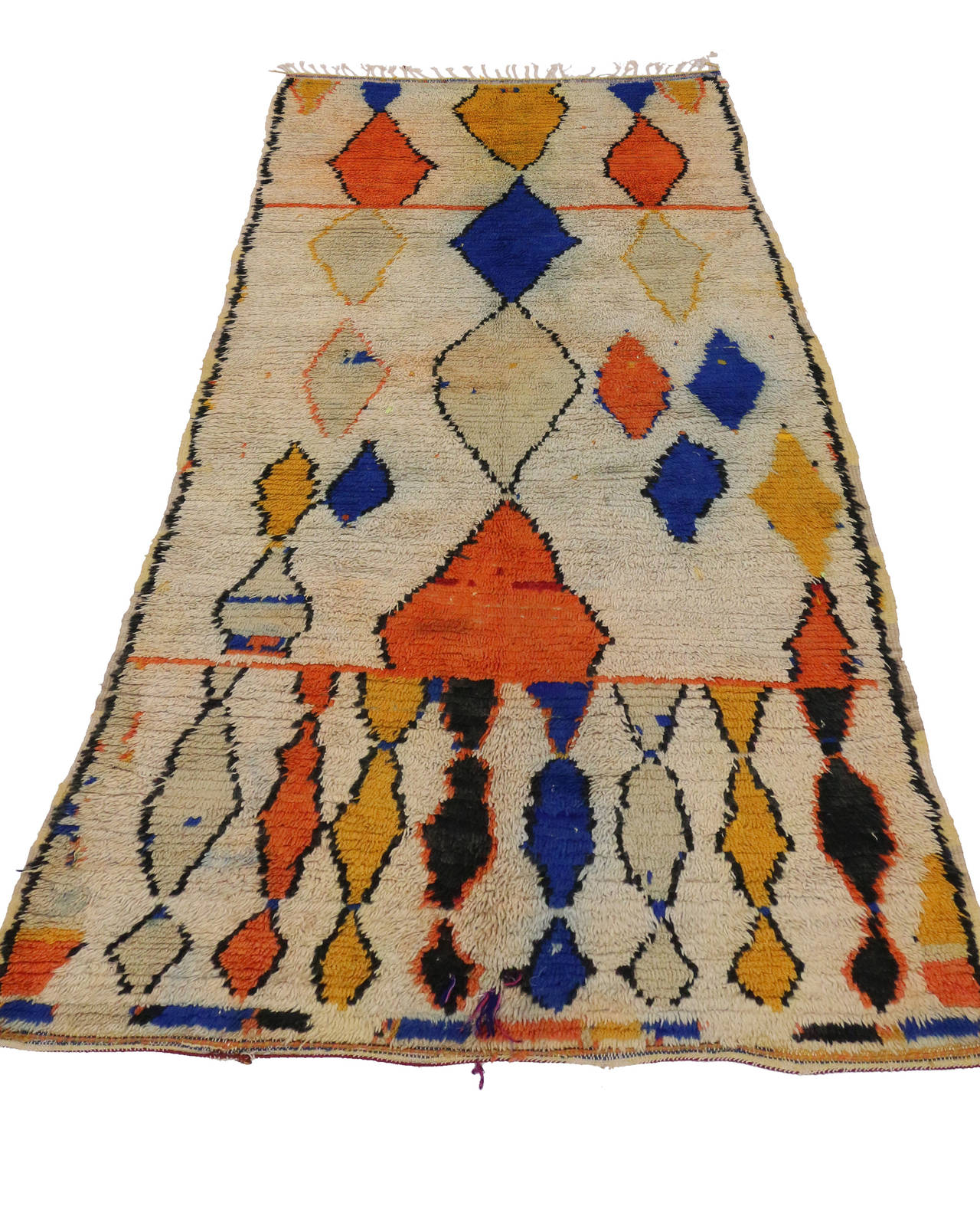 Mid-Century Modern Berber Moroccan Rug with Abstract Design 2