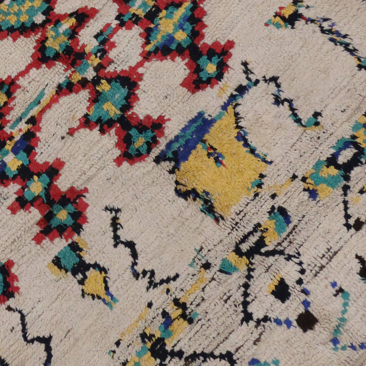 Hand-Knotted Vintage Azilal Berber Moroccan Rug