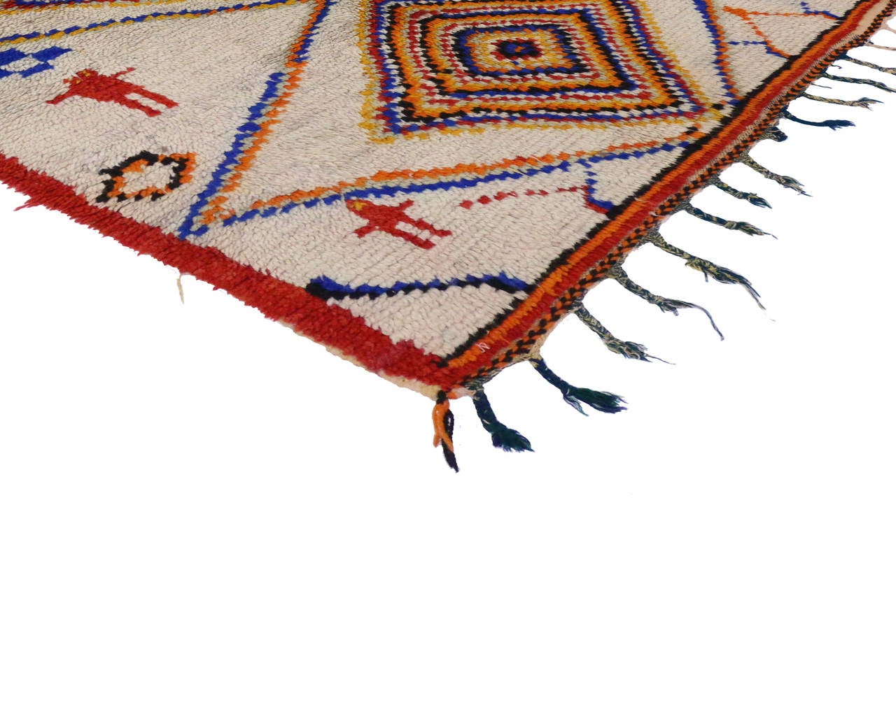 20th Century Mid-Century Modern Style Berber Moroccan Rug with Tribal Design