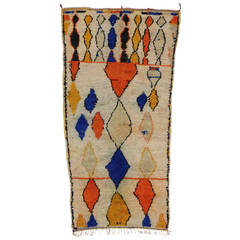 Mid-Century Modern Berber Moroccan Rug with Abstract Design