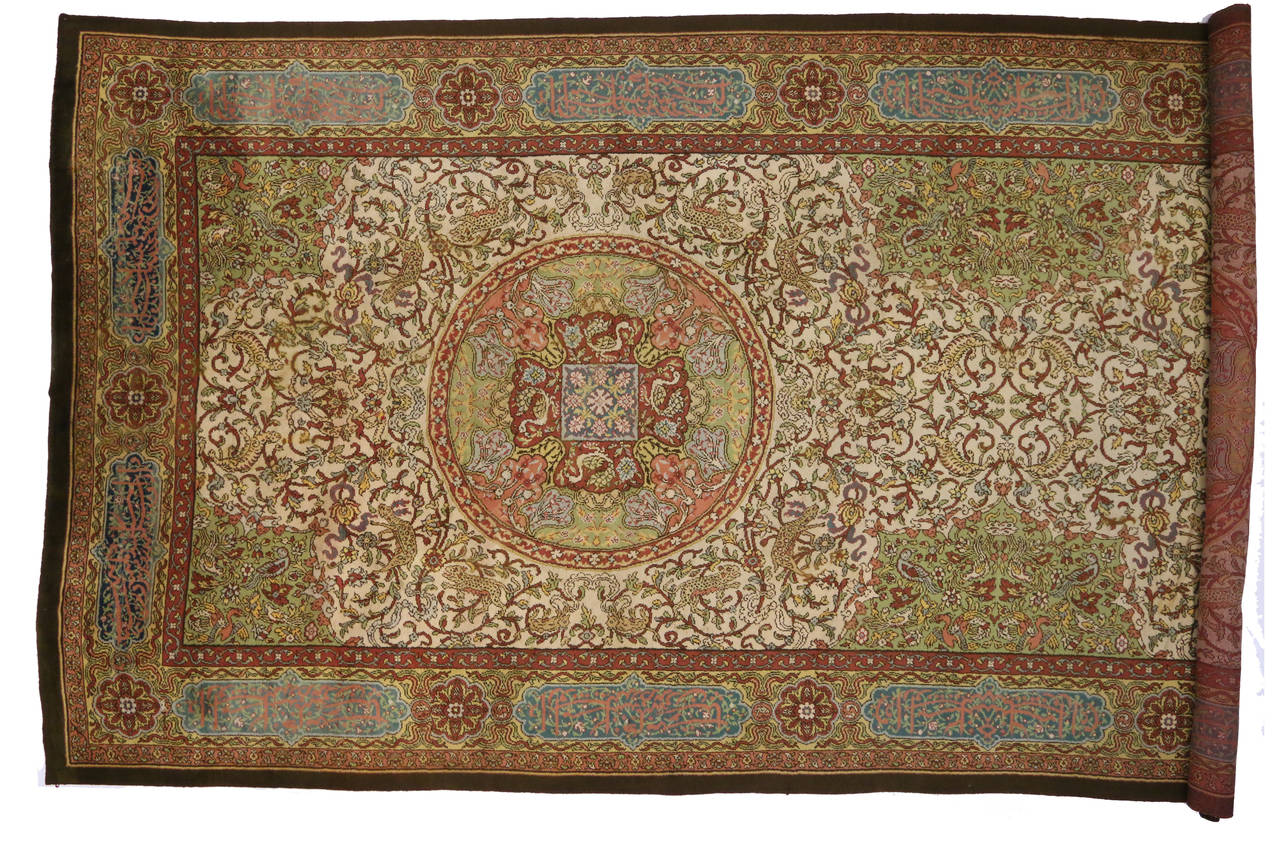 Oversized Antique Austrian Savonnerie Rug, Hotel Lobby Size Carpet In Good Condition For Sale In Dallas, TX