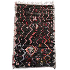 Mid-Century Modern Berber Moroccan Rug with Abstract Tribal Design