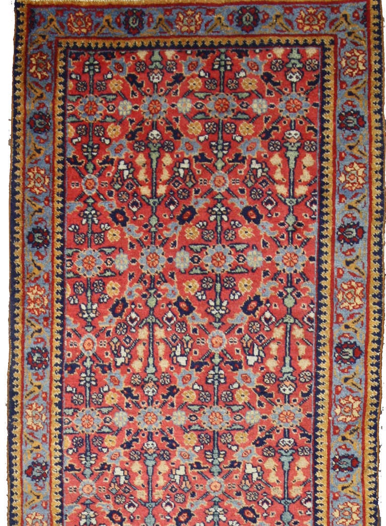 Antique Persian Tabriz Carpet Runner with Modern Traditional Style 1