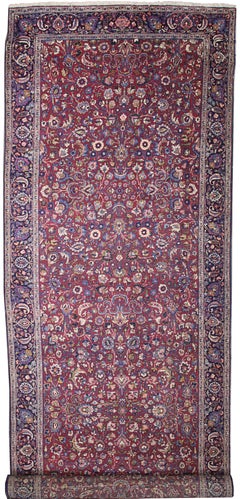 Antique Persian Mashhad Runner with Old World Style, Extra-Long Hallway Runner