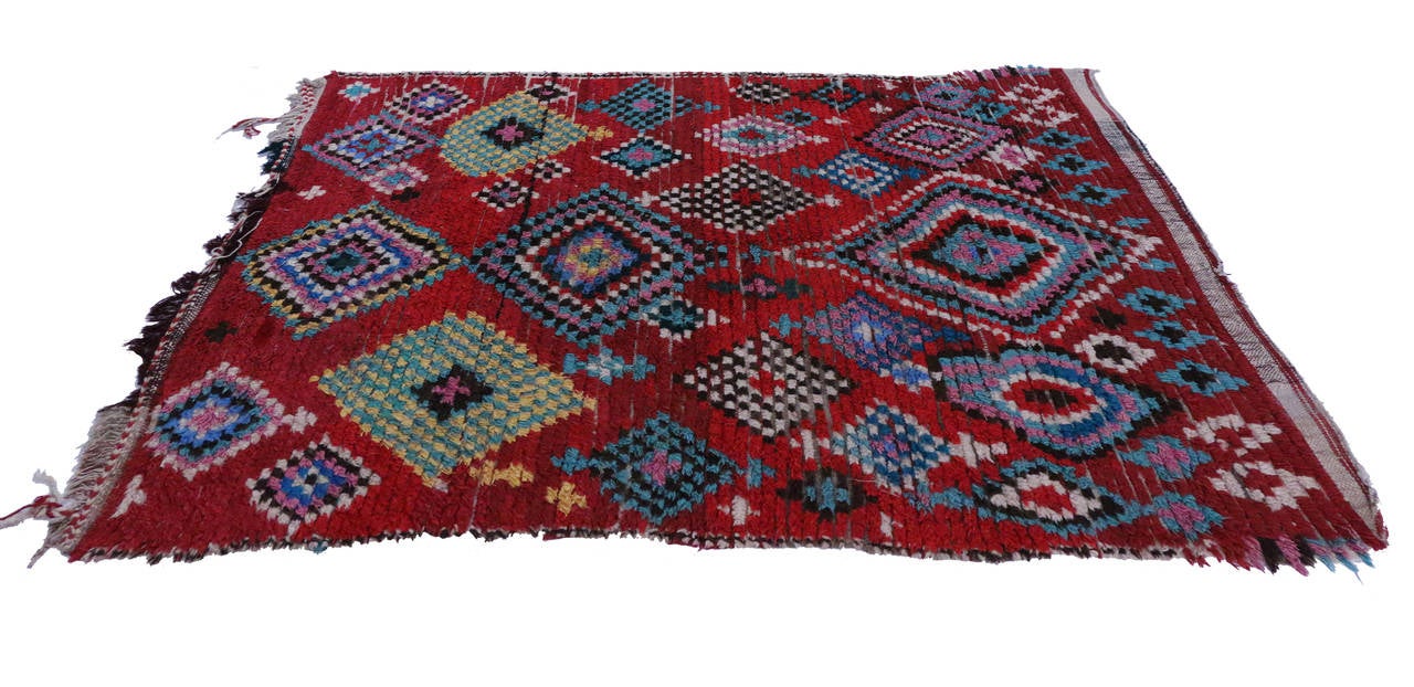 Moroccan rugs are hitting the pages in interior design magazines and making their presence in eclectic and stylish interiors. Hand-knotted by the Berber women of the Atlas Mountain region where the weather is cold and the rugs are warm, this vibrant