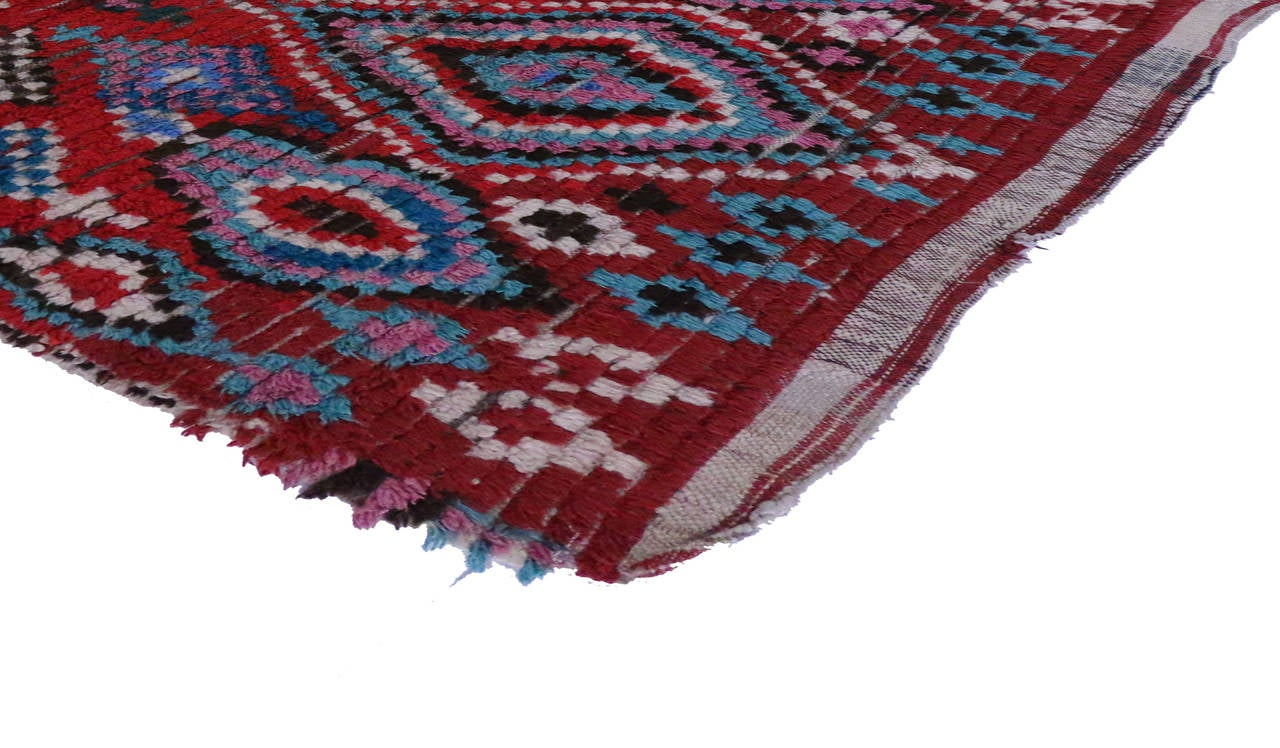 20th Century Berber Moroccan Rug with Modern Tribal Design and Boho Chic Style