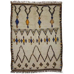 Mid-Century Modern Berber Moroccan Rug with Bohemian Style