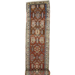 Antique Persian Heriz Carpet Runner with Mid-Century Modern Style 5