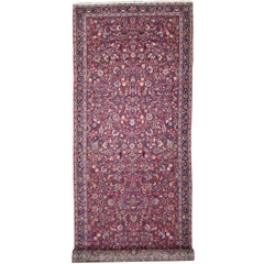 Tapis de couloir persan ancien Mashhad avec style du Vieux Monde, tapis de couloir extra long