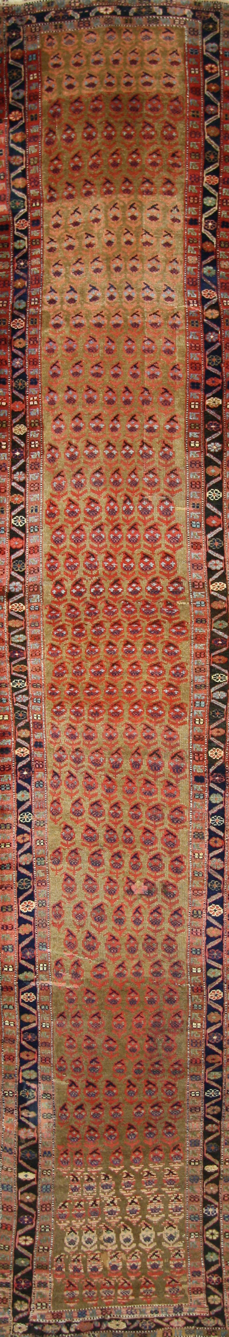 Late 19th Century Antique Persian Kurd Carpet Runner, Long Persian Runner 2