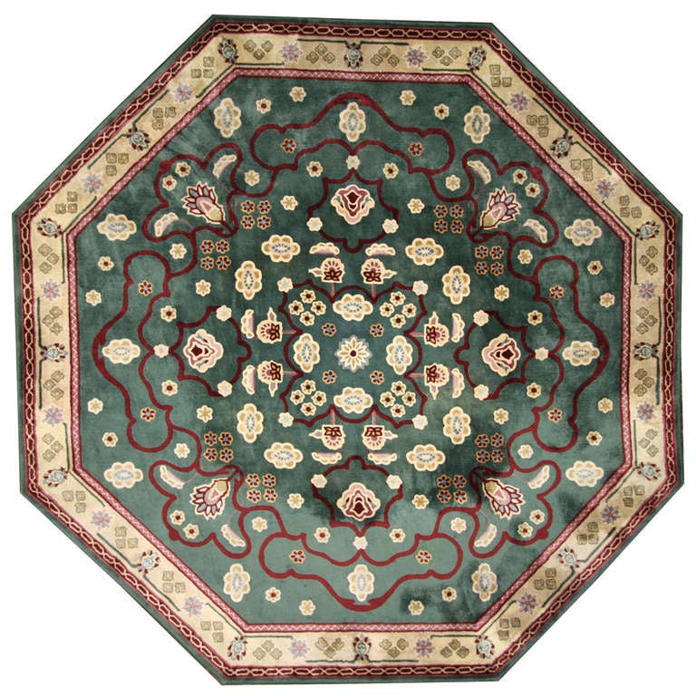Vintage Traditional Style Oversize Octagon Rug by Edward Fields For