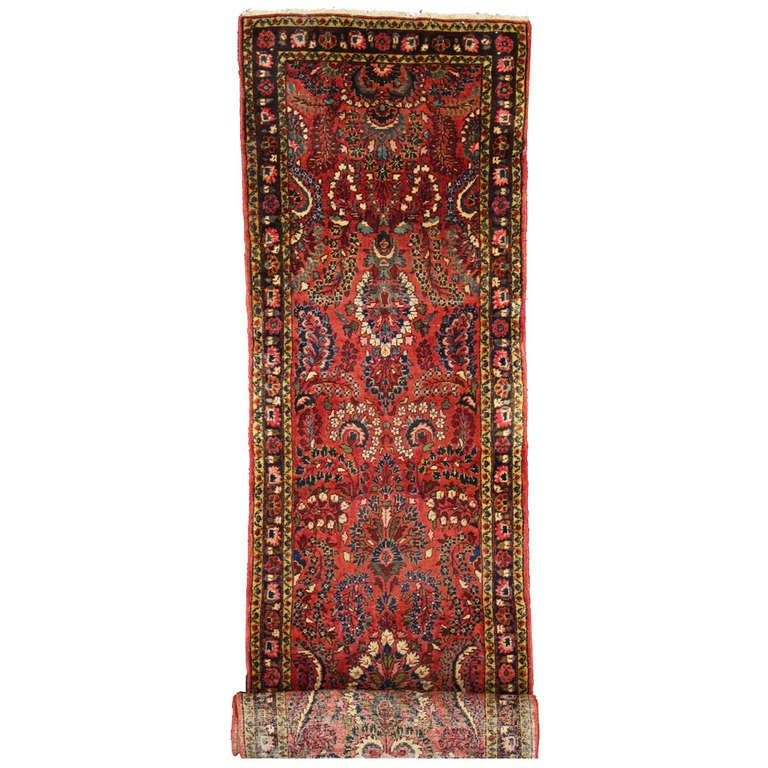 Antique Persian Hamadan Carpet Runner, Long Persian Runner For Sale at