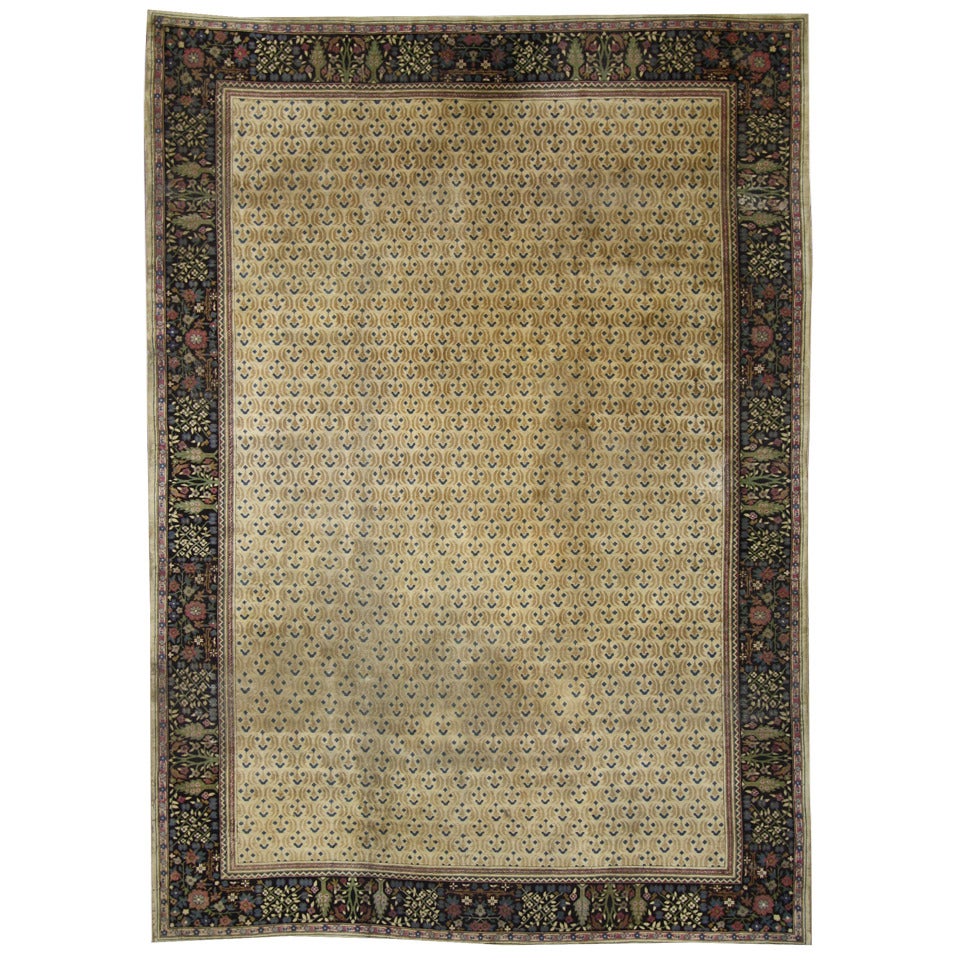Late 19th Century Antique Indian Agra Rug with Art Deco Style For Sale