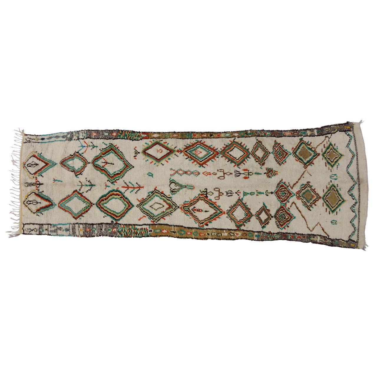 Vintage Moroccan Azilal Runner with Modern Tribal Style, Shag Hallway Runner