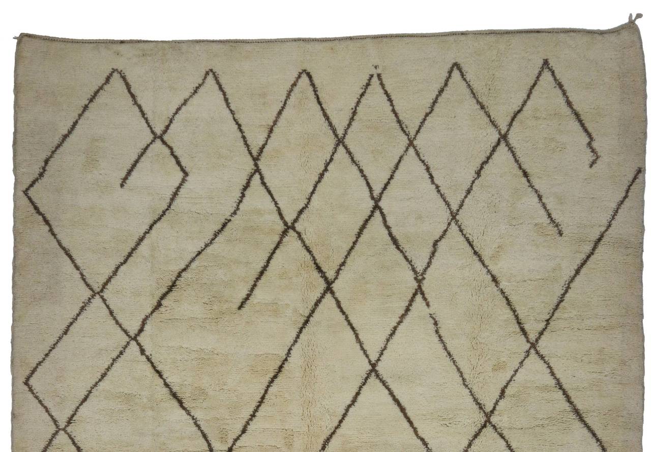 Hand-Knotted Contemporary Moroccan Area Rug with Modern Design, 11'10