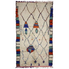Mid-Century Modern Berber Moroccan Rug with Abstract Tribal Design 11