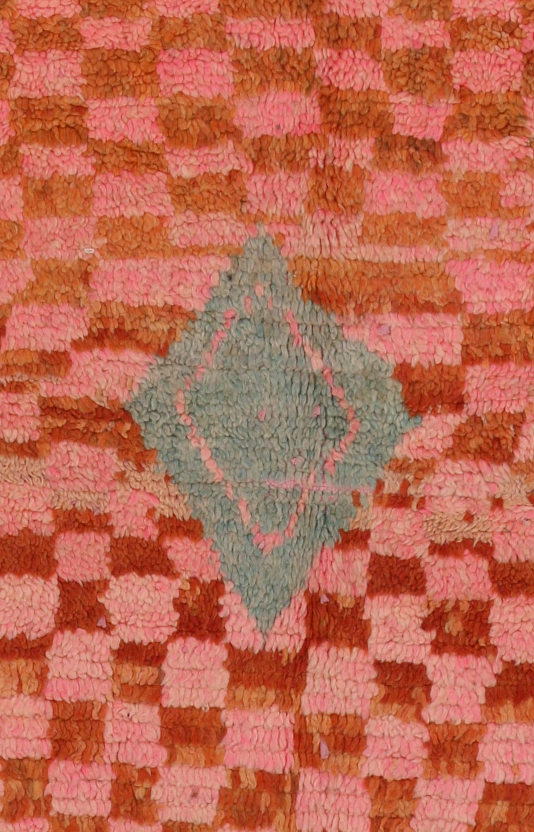 Mid-Century Modern Vintage Azilal Moroccan Rug with Checkerboard Design