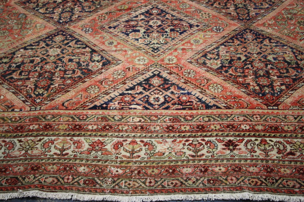 Rustic Antique Persian Malayer Rug For Sale 4