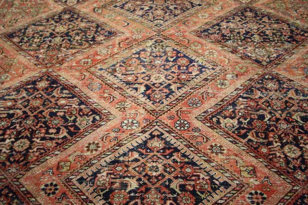 Rustic Antique Persian Malayer Rug For Sale 6