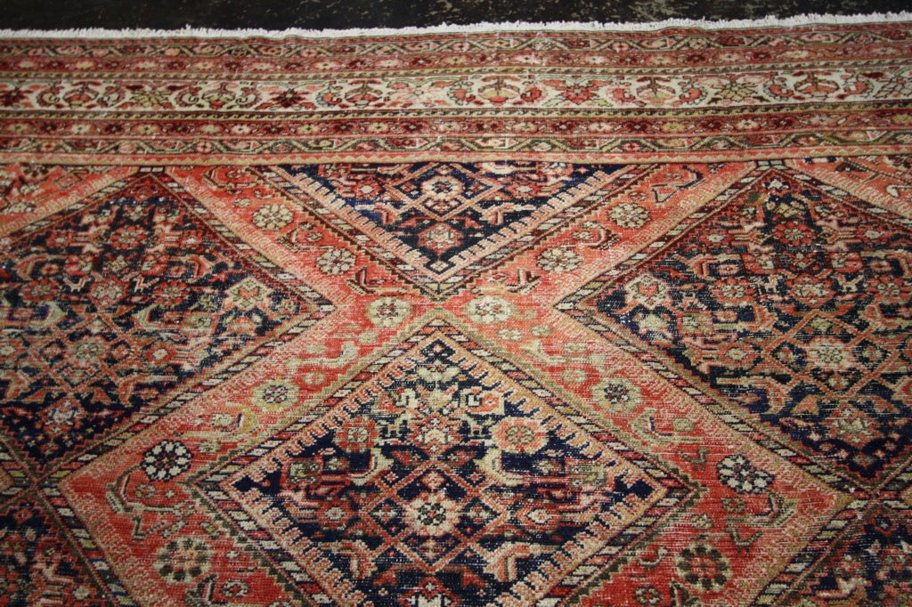 Rustic Antique Persian Malayer Rug For Sale 9