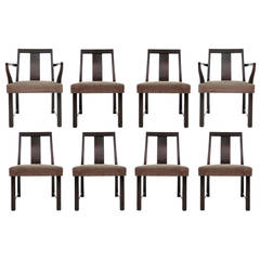 Set of Eight Dunbar Dining Chairs in Edelman Leather