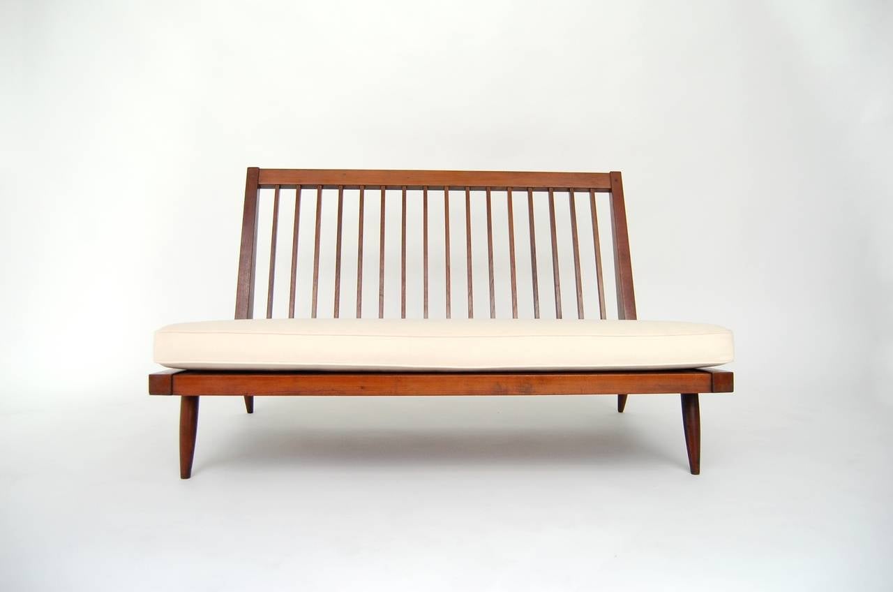 American Nakashima Studio Slat-Back Settee in Walnut For Sale