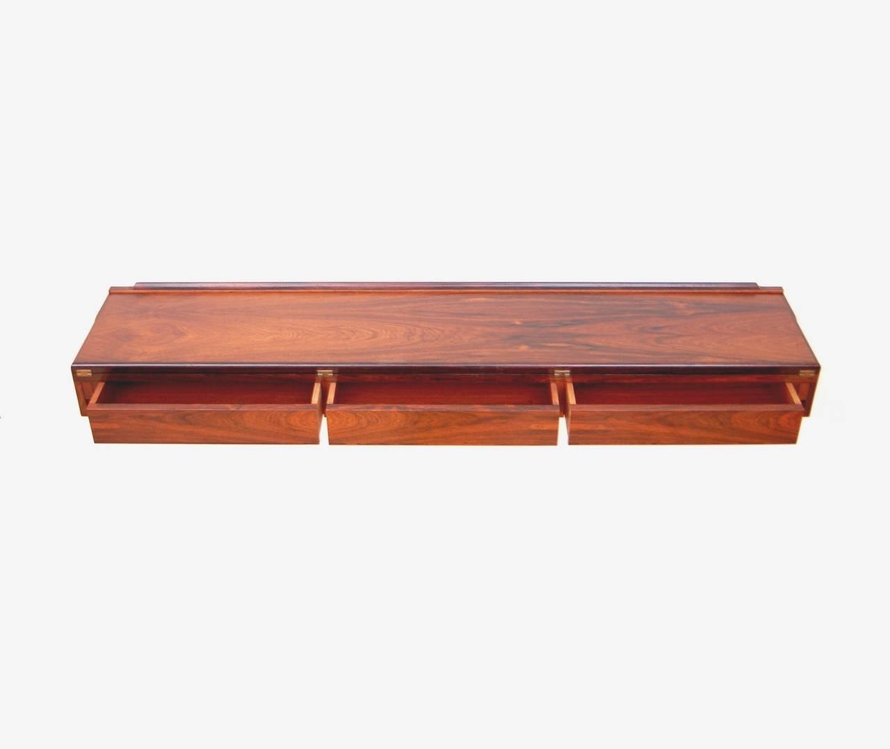20th Century Wall-Mounted Rosewood Desk Console by Hovmand-Olsen