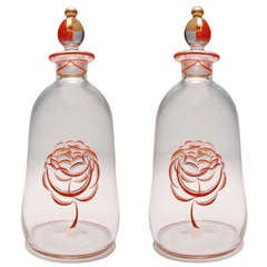 Rare Enameled Glass Bottles by Jean Luce