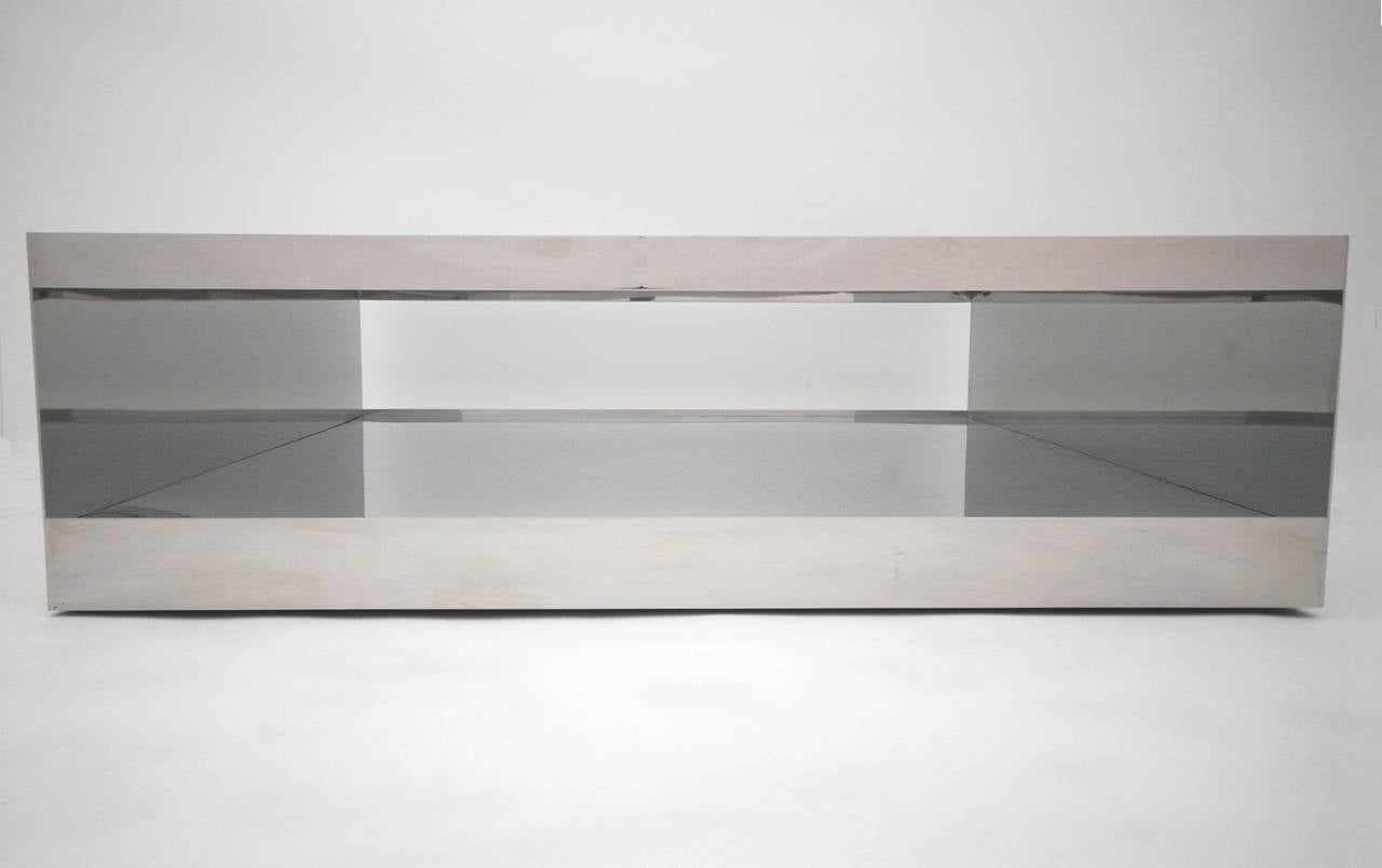 American Stainless Steel Low Table Designed by Joe D'urso for Knoll International
