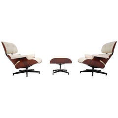 Vintage Palisander Eames 670 Lounge Chair mit neuem Off-White Leder