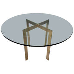 Solid Bronze Cruciform Glass Top Table