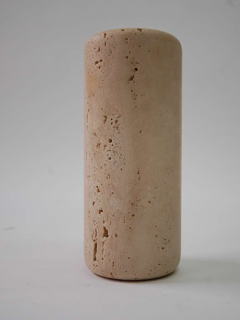 Travertine Vase imported from Italy by Raymor, circa 1968.

LUNA offers free delivery on most of our items within the Long Island / Greater NYC, northern New Jersey, Connecticut and Massachusetts areas. We also offer free professional packing and