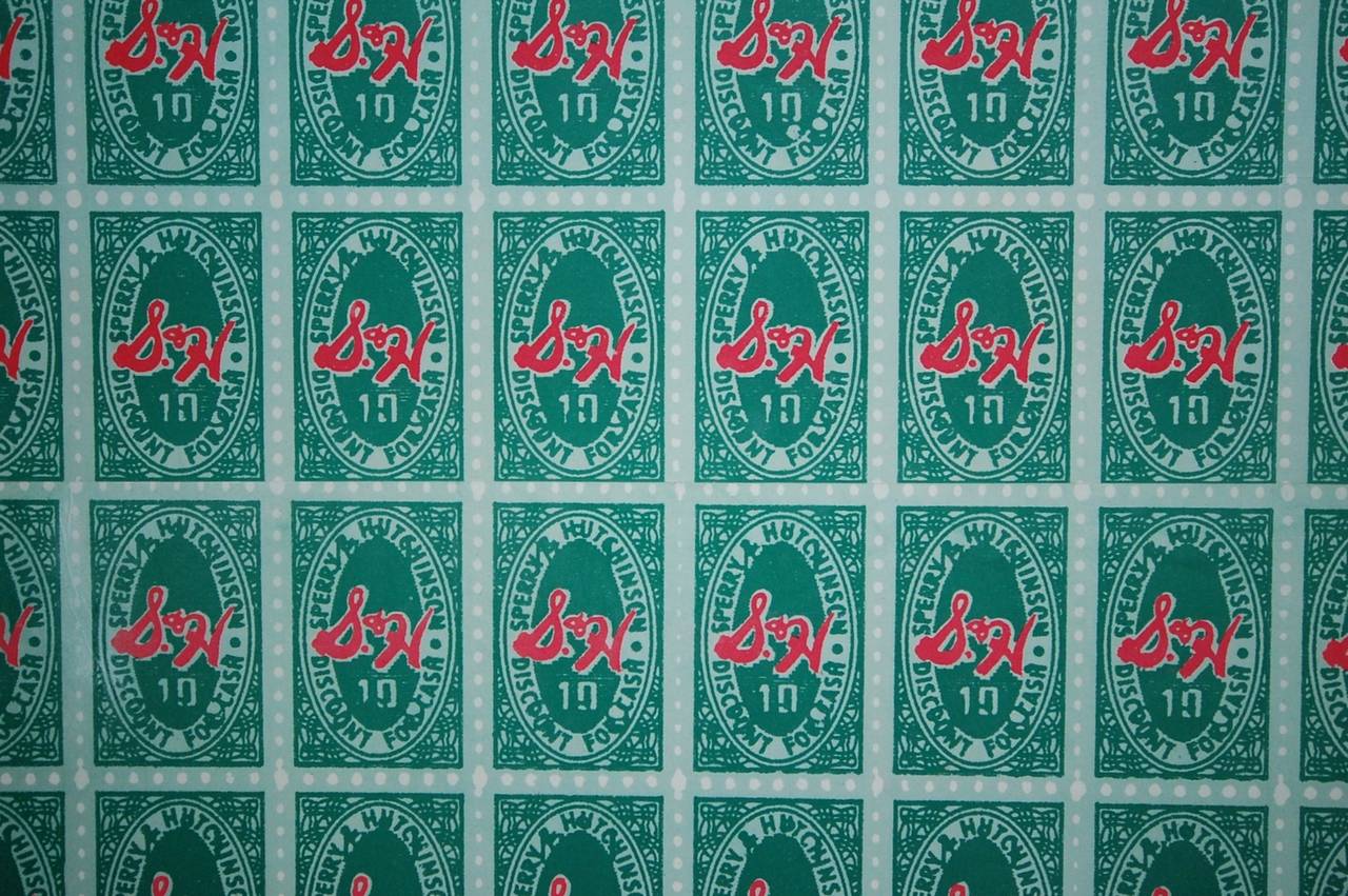 Mid-Century Modern Andy Warhol S&H Green Stamps Folding Screen