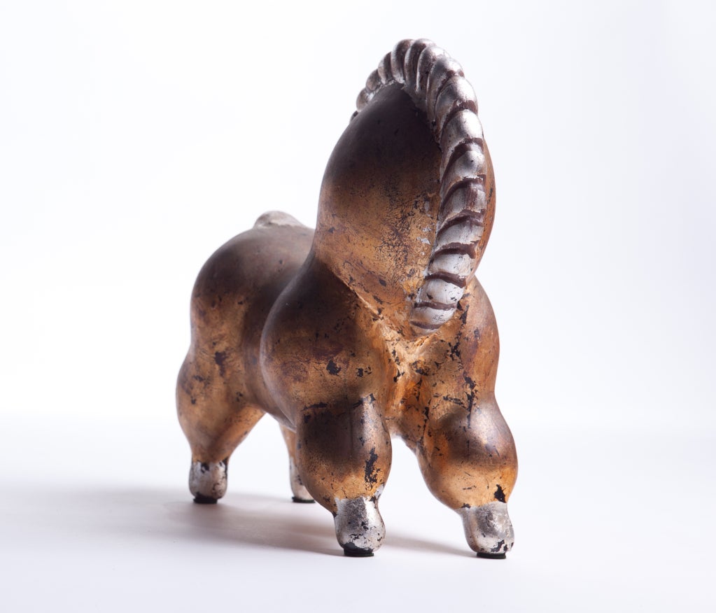 Ceramic Pair of Modernist Horse Sculptures For Sale