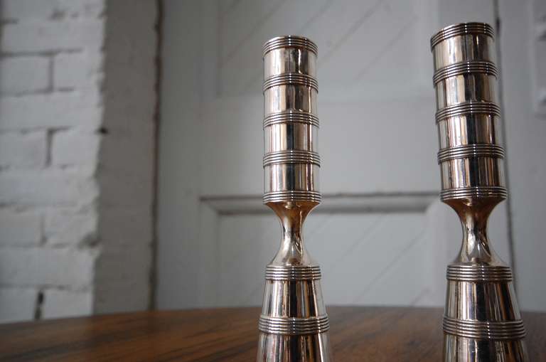 Danish Jens Quistgaard Silver Plated Candle Holders for Dansk