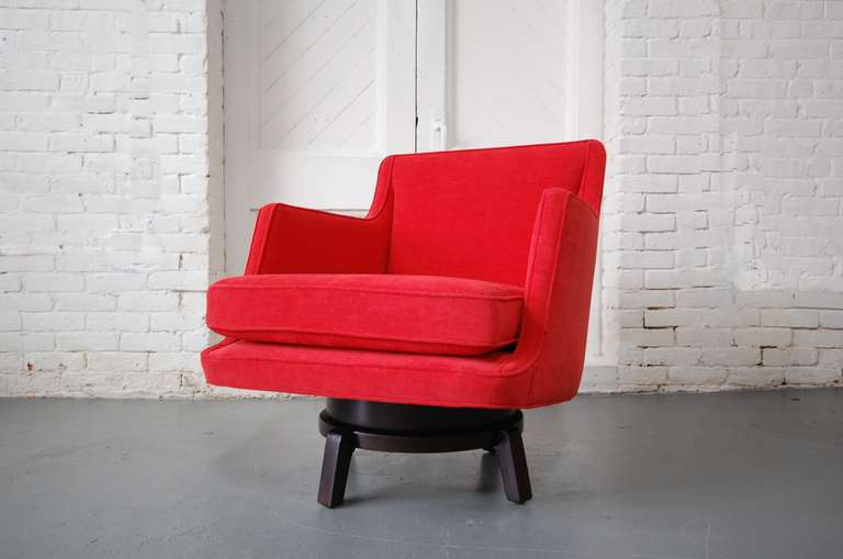 Upholstery Dunbar Swivel Chair Designed by Edward Wormley For Sale