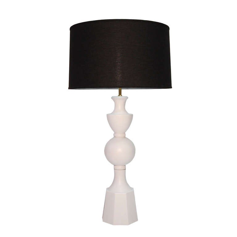Monumental Balustrade-Form Plaster Table Lamp
