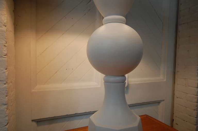 Monumental Balustrade-Form Plaster Table Lamp In Excellent Condition In Providence, RI