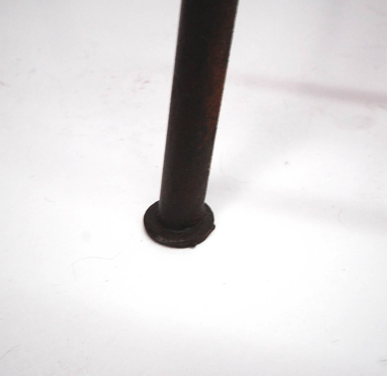 20th Century Iron and Leather Stool by Swift and Monell For Sale