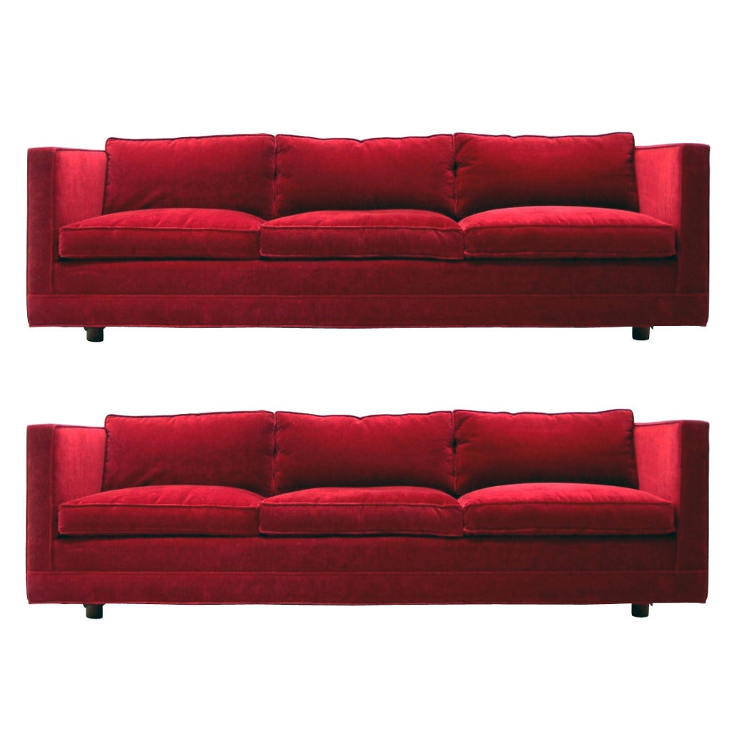 Pair of Harvey Probber Even-Arm "Floating" Sofas