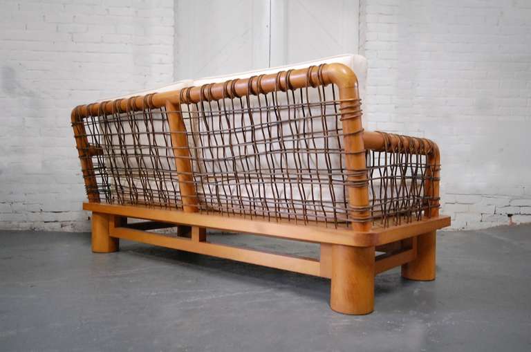 Mid-Century Modern Karl Springer Dowelwood Sofa