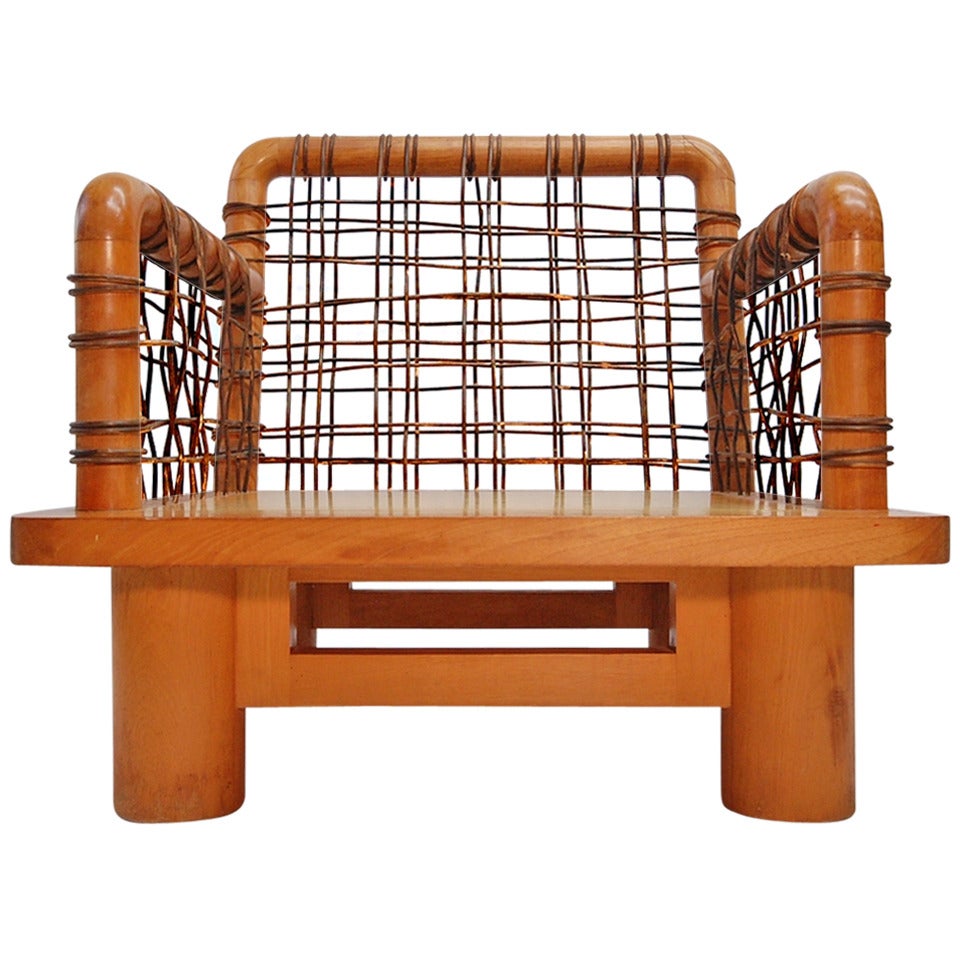 Karl Springer Dowelwood Lounge Chair