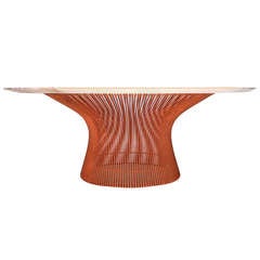 Rare Warren Platner Solid Copper with Calcutta Marble-Top Coffee Table