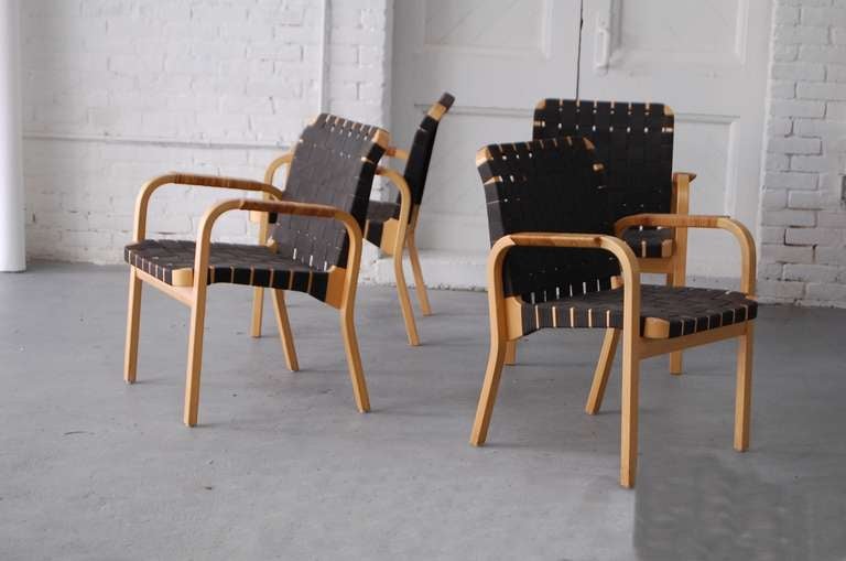 Set of four Alvar Aalto 45 Arm Chairs 2
