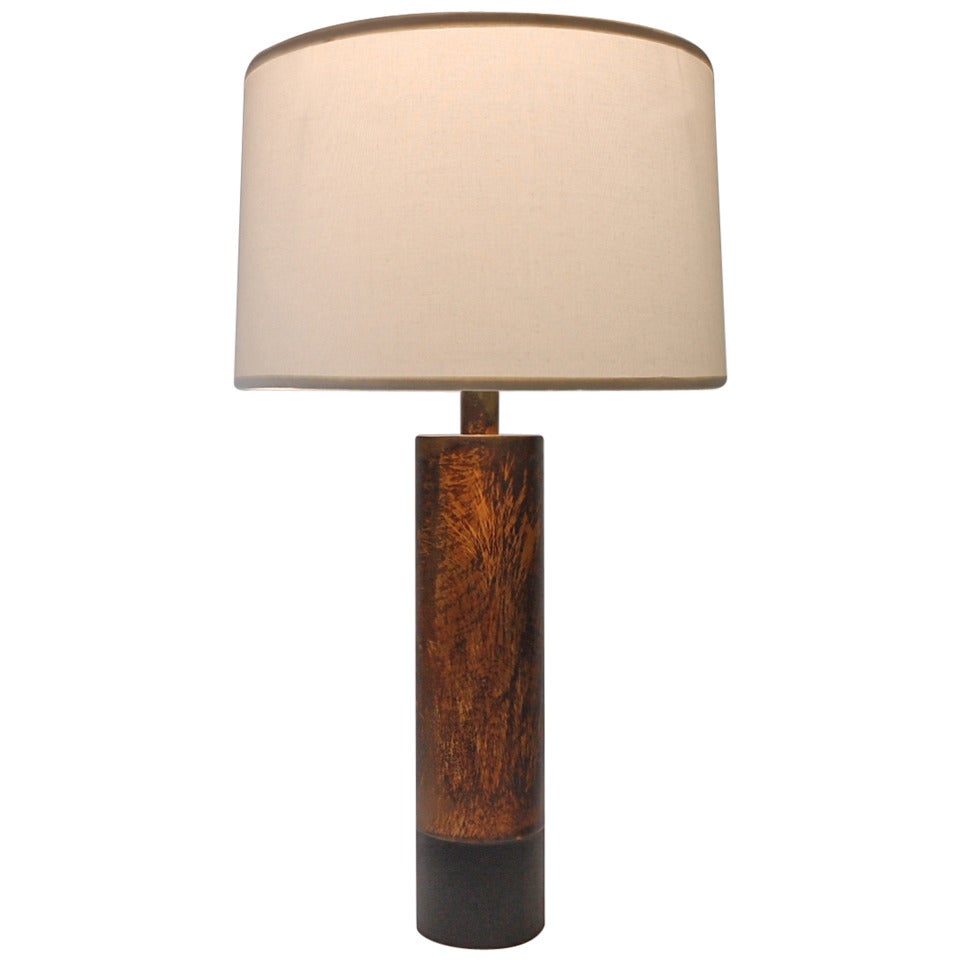Patinated Brass Table Lamp For Sale