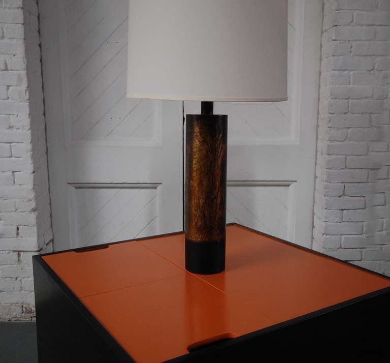 Late 20th Century Patinated Brass Table Lamp For Sale